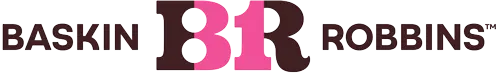 Baskin Robbins logo with "B" and "R" in pink and blue, integrated into the number 31, representing their 31 flavors.